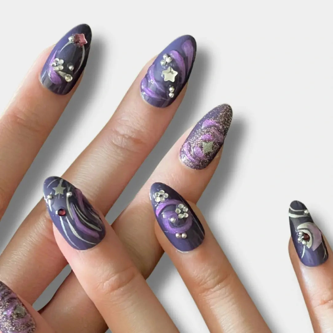 Violet Eclipse - Press Ons en gel souple Ma boutique