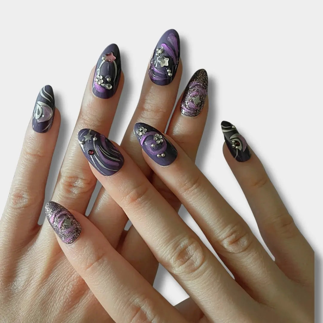Violet Eclipse - Press Ons en gel souple Ma boutique