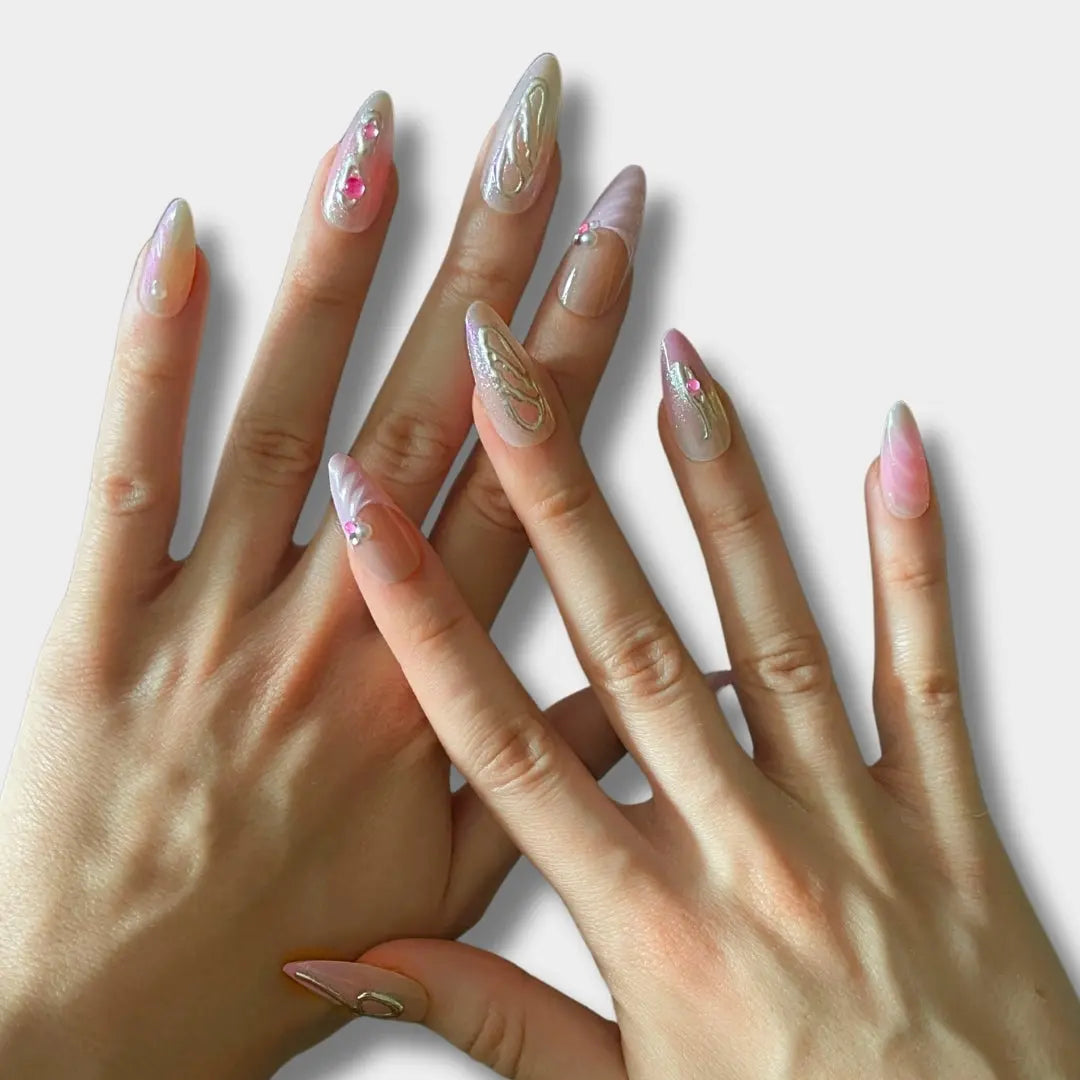 Pink Sweetheart - Press Ons en gel souple Ma boutique