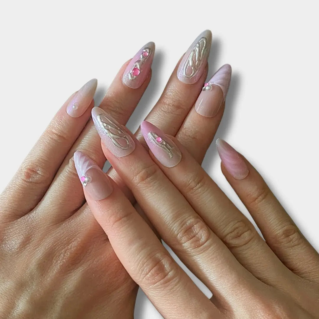 Pink Sweetheart - Press Ons en gel souple Ma boutique