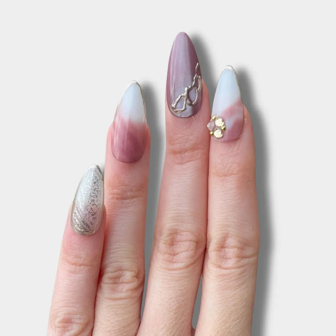 Crystal Champagne - Press Ons en gel souple The Instant Nails