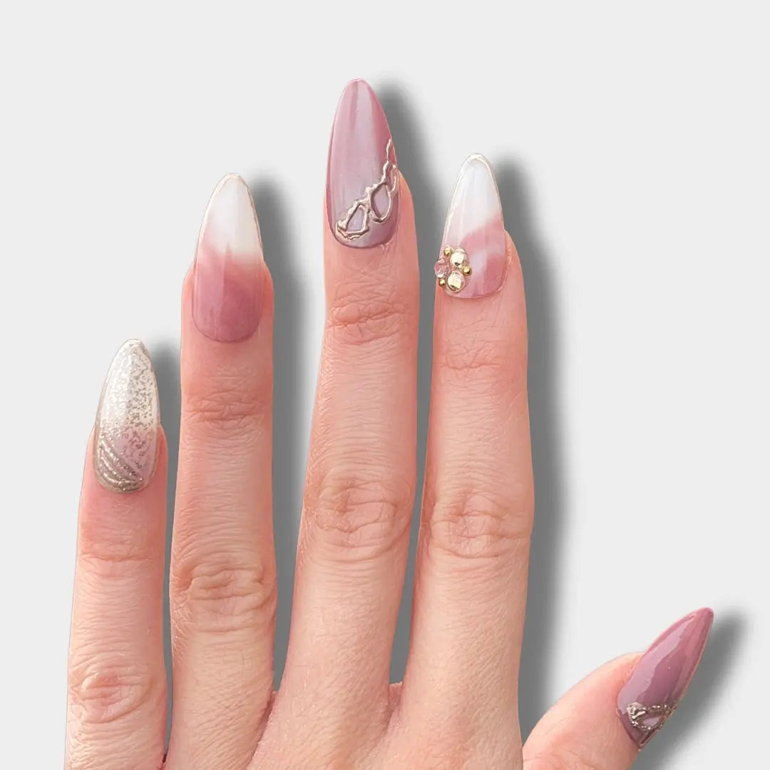 Crystal Champagne - Press Ons en gel souple The Instant Nails