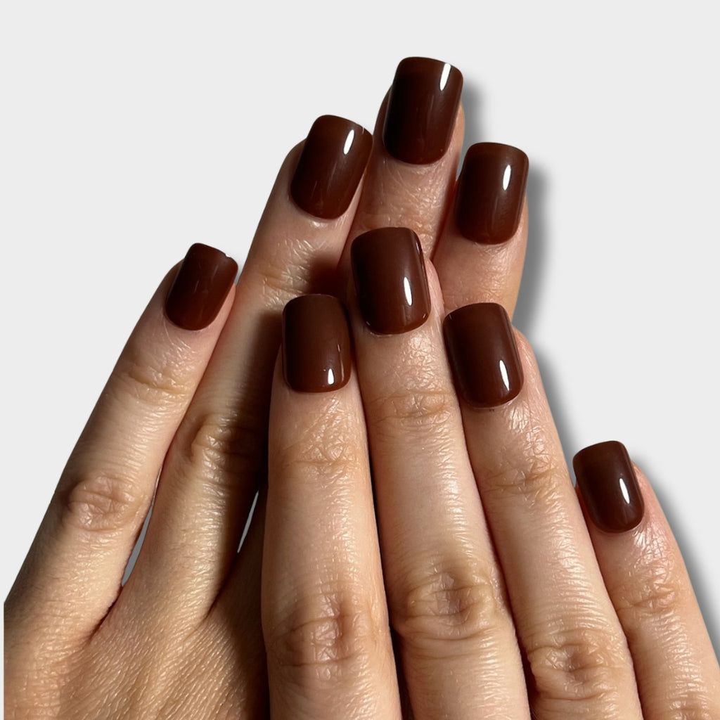 Chocolate Gloss by The Instant Nails featuring a rich, glossy finish in a deep chocolate brown shade.
