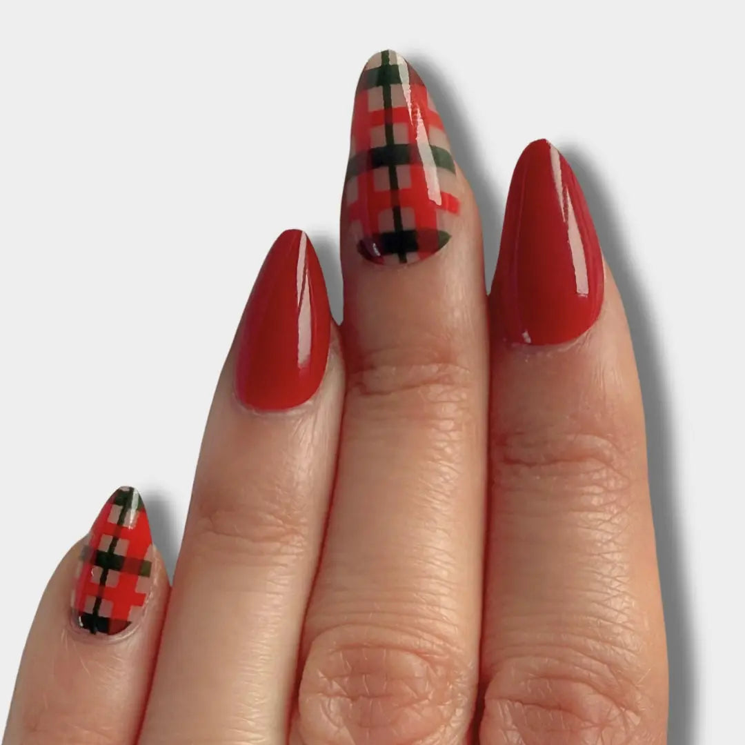 Winter Tartan - Press Ons en gel souple The Instant Nails