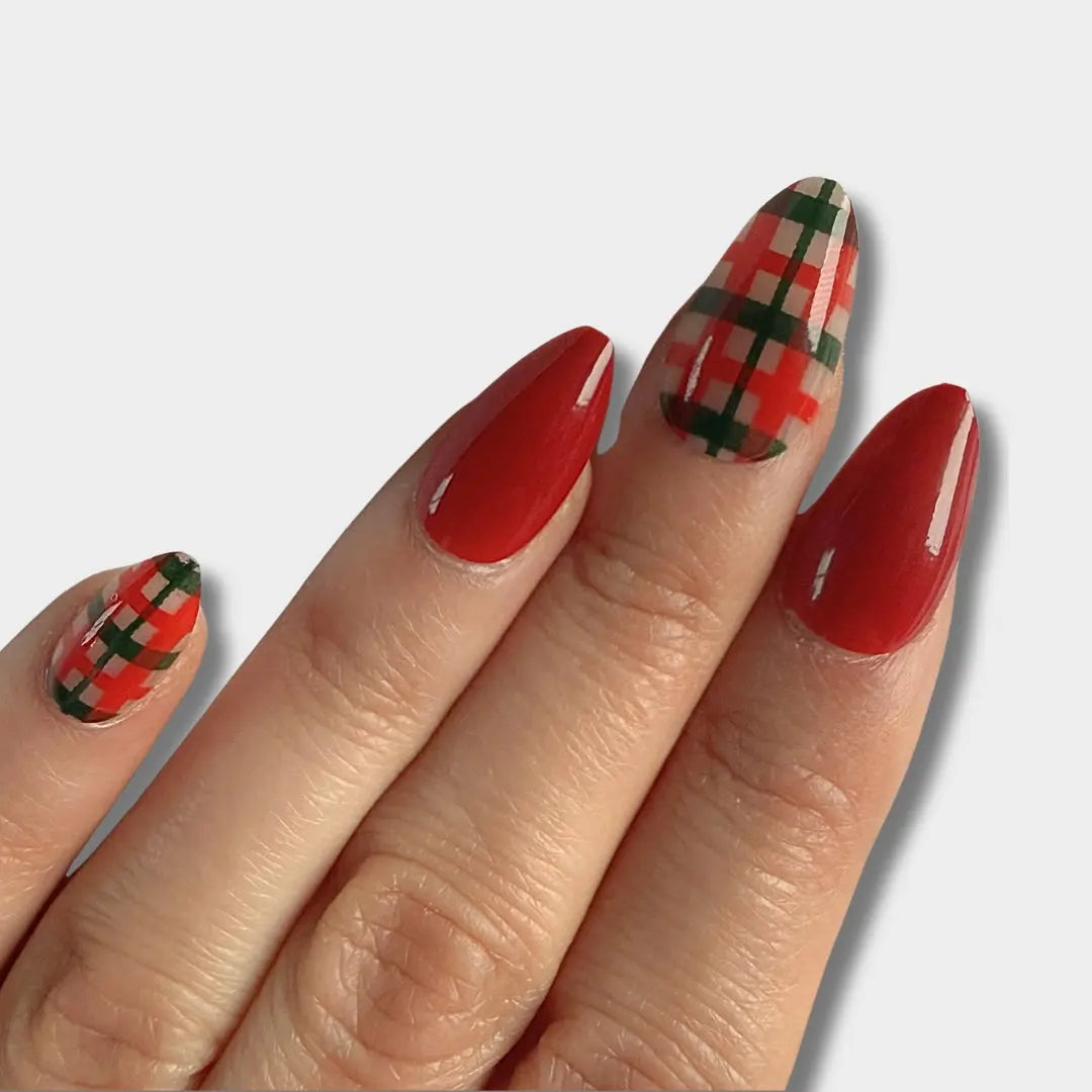 Winter Tartan - Press Ons en gel souple The Instant Nails