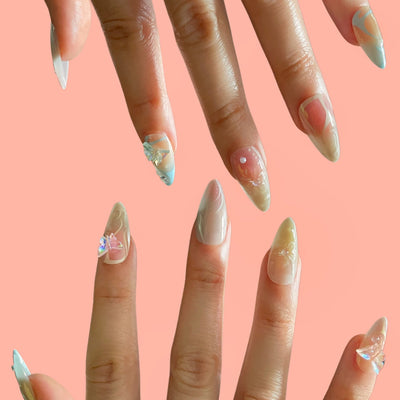 fairy shell faux ongles