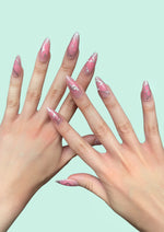 Glossy Moon press on nails in a sleek design, featuring a shiny finish for a stylish manicure look.