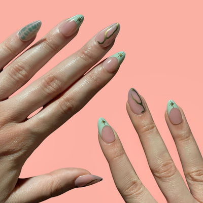 gold crystal faux ongles