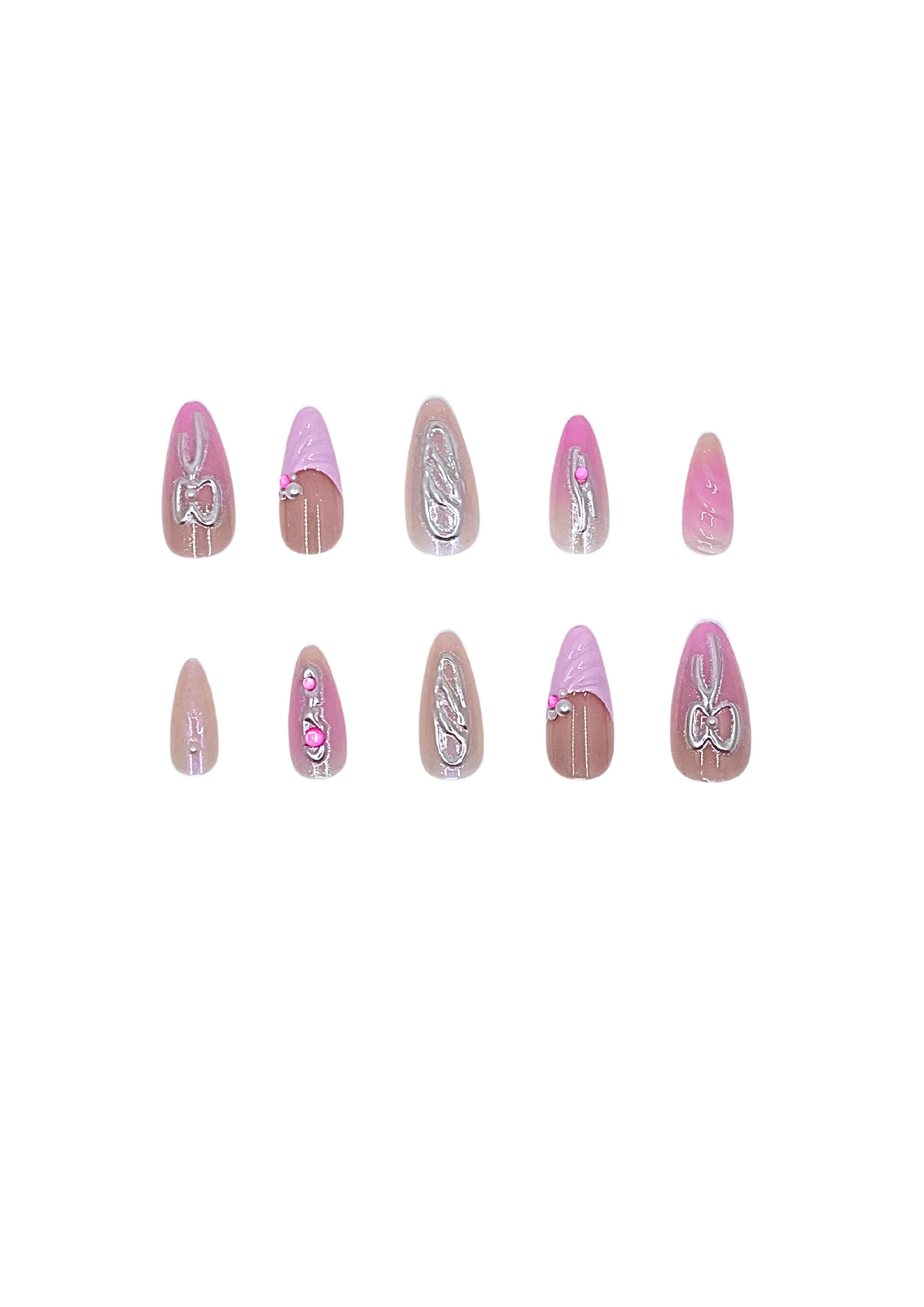Pink Sweetheart Press On Nails