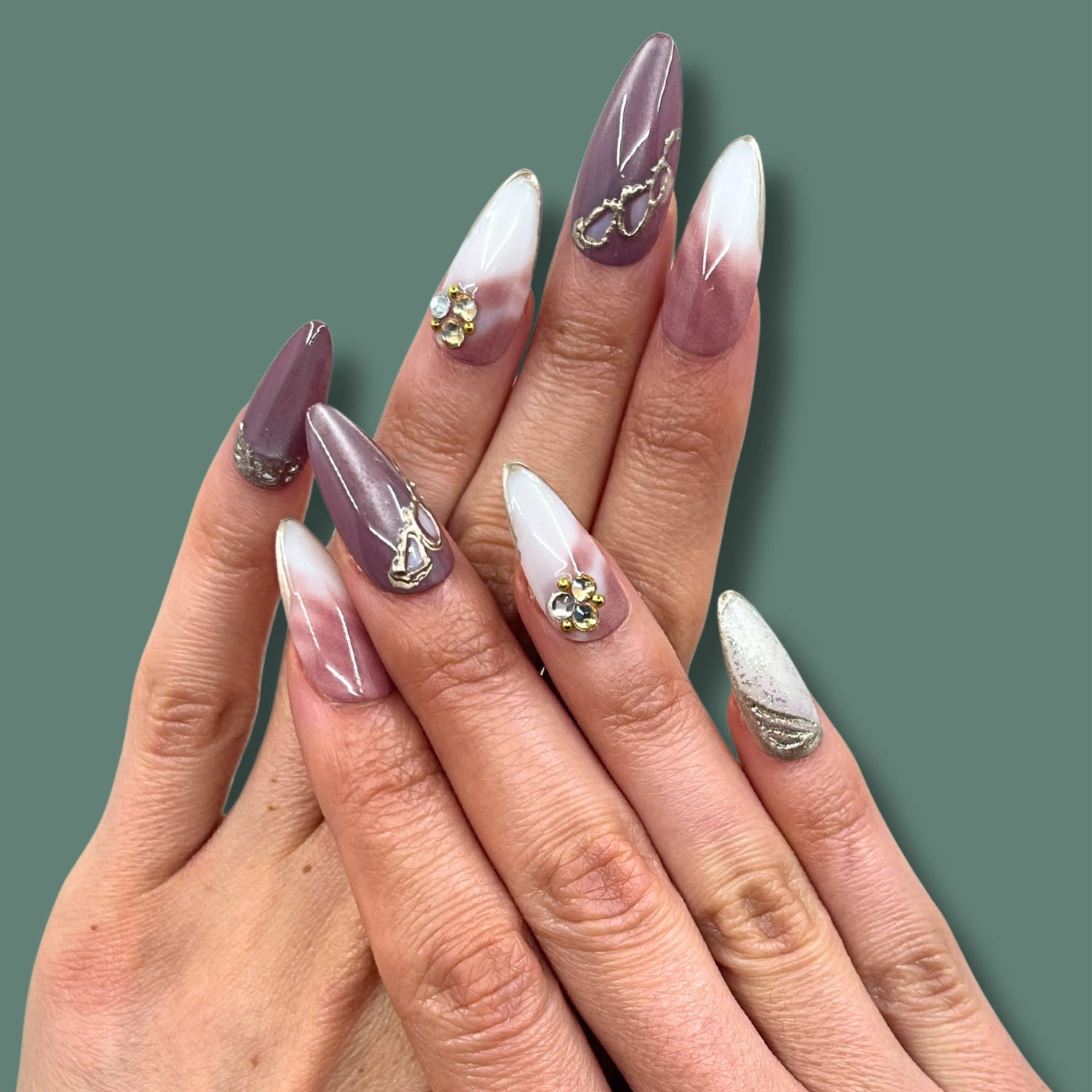 Crystal Champagne Press-on Nails