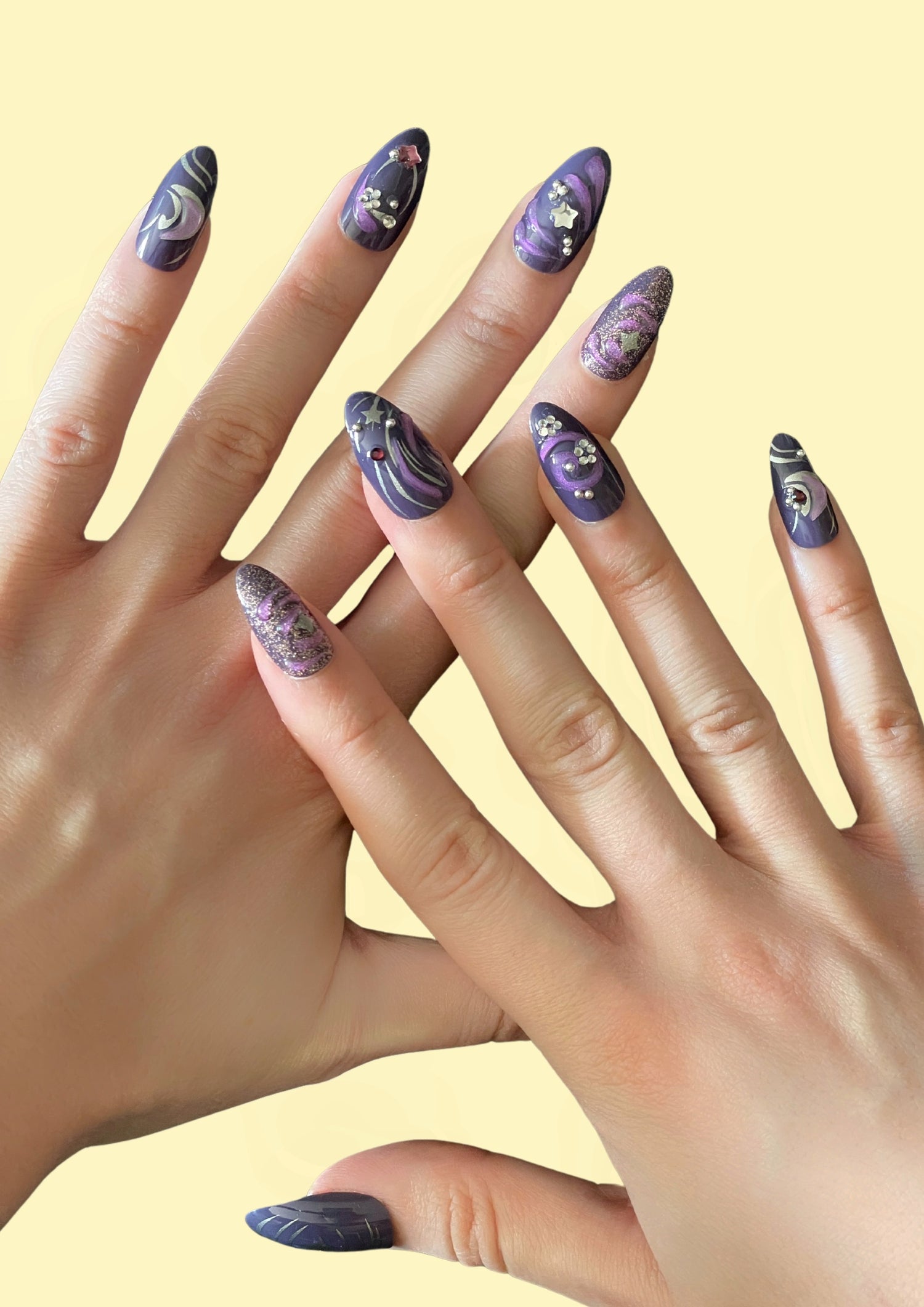 Violet Eclipse Press On Nails